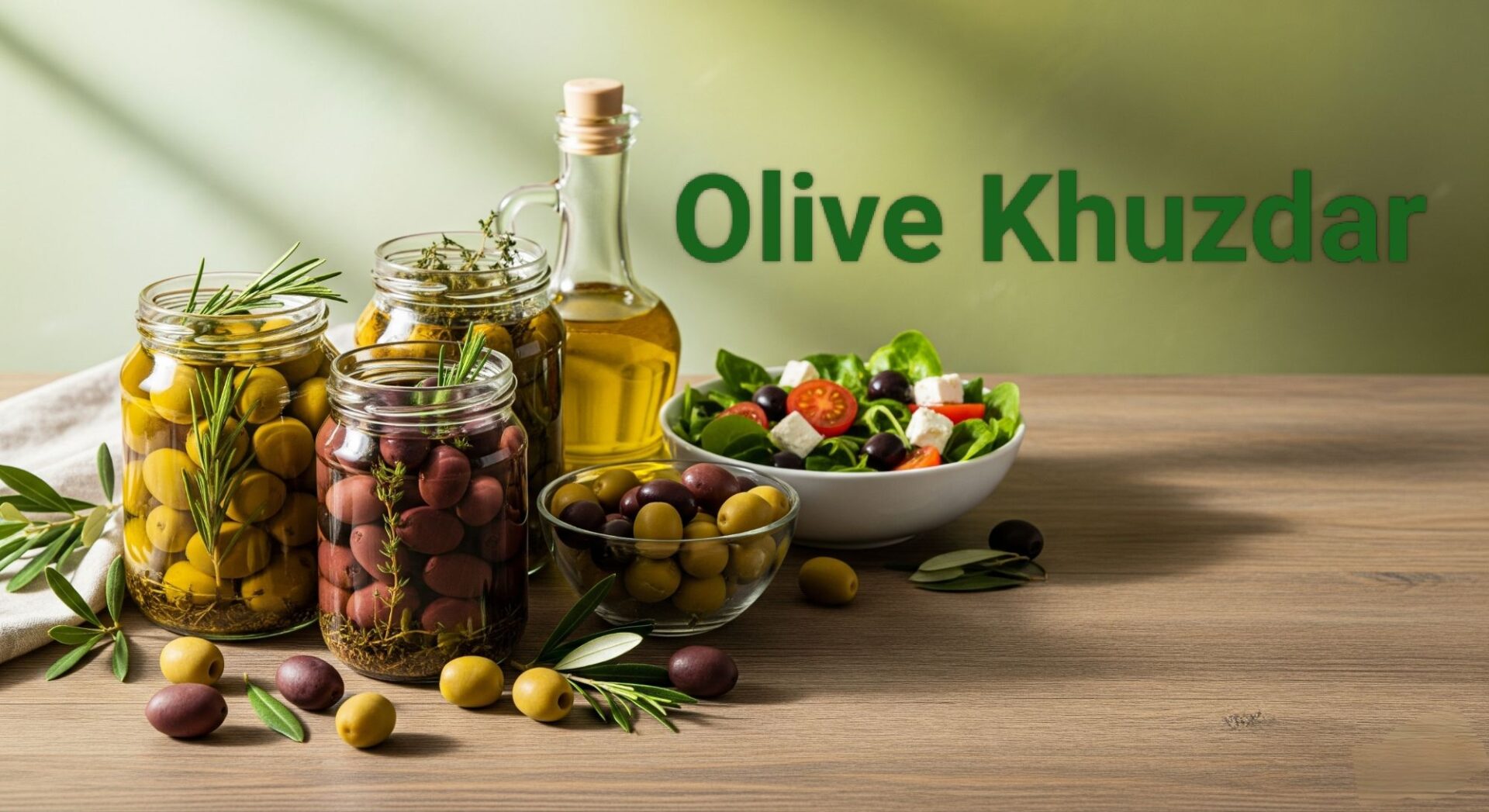 Fresh Khuzdar Olive Pickle in Glass Jar