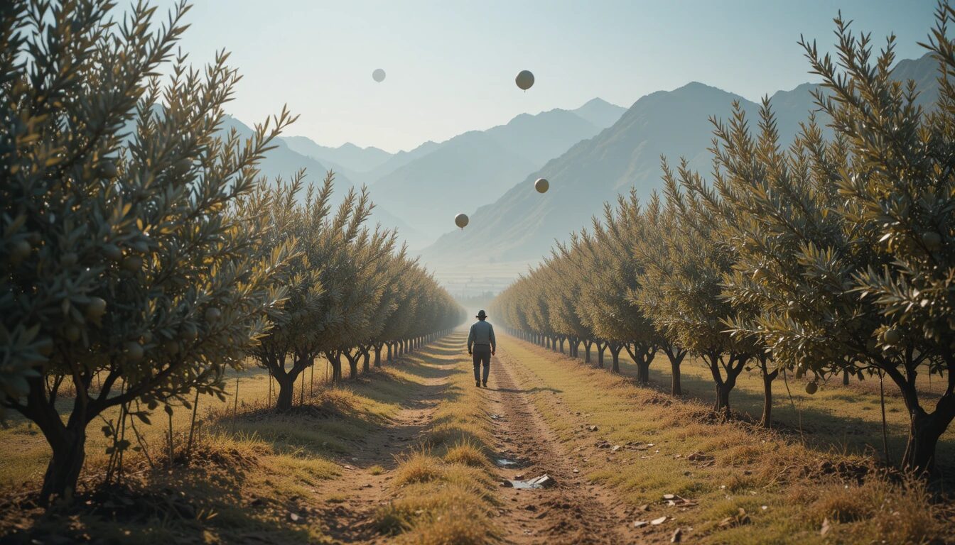 Olive orchard midsummer irrigation